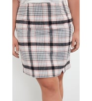 Moda Büyük Beden Regular Ekose Desen Günlük Mini Boy Kadın Ekose Kareli Dokuma Büyük Beden Etek
