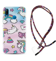 Huawei P20 Lite Mate 10 20 Lite Pro P40 Lite KılıfBoyun Asklı Rasta Silikon Unicorn Mektup 1800