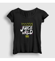 Presmono Kadın Siyah Crown Juice Wrld T-Shirt 302521tt