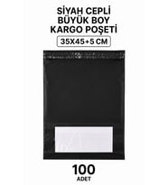Northcity Siyah Cepli Kargo Poşeti 35x45+5 Cm 100 Adet – Dayanıklı E-ticaret Ambalajı