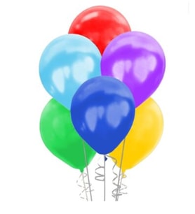 Metalik Renkli Karışık Balon 26cm 100Lü