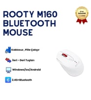 Rooty Sessiz Tıklamalı Kablosuz Mouse - Ergonomik Şık Tasarım, 1600 DPI Yüksek Hassasiyetli Optik Fare
