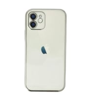 iPhone 12 Kılıf Kamera Korumalı Lensli Silikon - Gümüş