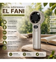 Kalemhane Ultra Güç El Fanı- 5 Kademeli  Gri