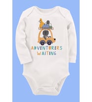 Organik Baskılı Pamuklu Unisex Bebek Body UZUNE148