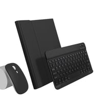 Schulzz Bluetooth Touchpad Klavyeli iPad Air 4 Smart Kılıf (Mouse Hediyeli)360 Derece Döner Uyku Modu Kalem Bölmeli (Siyah)