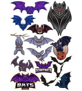 Yarasa Sticker Set 13 Parça Telefon, Tablet, Defter, Laptop Sticker