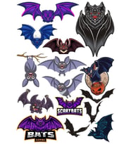 Yarasa Sticker Set 13 Parça Telefon, Tablet, Defter, Laptop Sticker