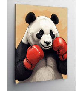 Kanvas Tablo Boks Eldivenli Panda