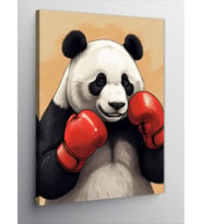 Kanvas Tablo Boks Eldivenli Panda