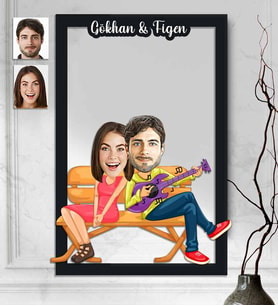 Kişiye Özel 3D  Ahşap Tablo Sevgili 30x40 -14