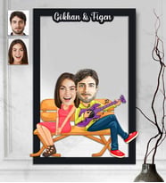 Kişiye Özel 3D  Ahşap Tablo Sevgili 30x40 -14