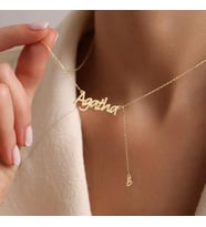 Kişiye Özel Tasarım İsim Sallantılı Harf Kolye 925K Gümüş (Gold)