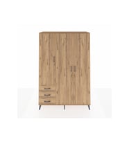 Hyperion Gardrop 6 Raflı 3 Çekmeceli Tek Askılı 132x44x195 Çam-Çam