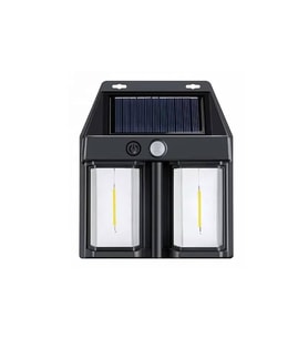 Rustik Ampul İkili Solar Duvar Aplik Güneş Enerjili Hareket Sensörlü pop