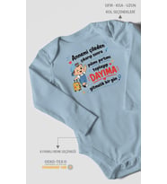 Anneye ve Dayıya Özel Uzun Kollu Bebek Body %100 Pamuk