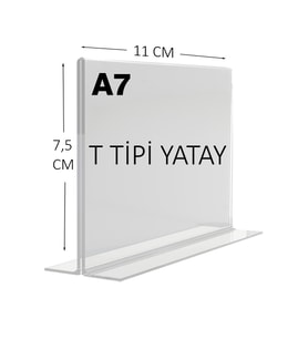 HEROGLAS A7 T Tipinde Yatay Masa Üstü Şeffaf Pleksi / Föylük-Fiyatlık-Menü-Broşürlük