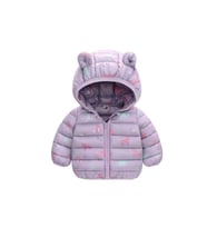 Petityu Unicorn Baskılı Pufudik Mont Lila 3-4 Yaş