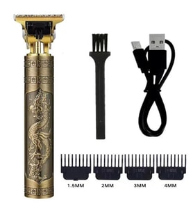 Vintage Görünümlü Güçlü 4 Farklı Başlıklı USB ŞarjlI Manuel Tıraş Makinası GO-53-vice 00541