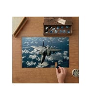 Gökyüzündeki Askeri Uçak Tasarımı 240 parça Ahşap Puzzle Ahşap Kutuda MP01948