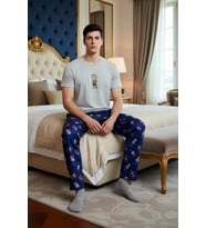 Erkek Uzun Kollu Ayıcık Baskılı Pijama Seti Fonksiyonel Dayanıklı Kaliteli Konforlu Modern