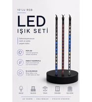 RGB LED Dış Ve İç Mekan Süsleme Işığı 10 Çubuklu Şerit