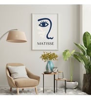 Mavinin Güzelliği Matisse Duvar Tablosu Çerçeveli 2'li Set Beyaz Renk 35 x 50 Boyut/Ebat (Çok Renkli)