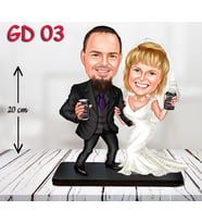 Kişiye Özel Ahşap Biblo - Gelin ve Damat Biblo 3 ( 3D Biblo )