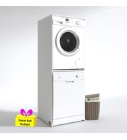 Kenzlife çamaşır-bulaşık makinesi dolabı katinka byz 180*70*60 banyo çift katlı arkalıksız + tekli duvar rafı hediyeli (Karışık)
