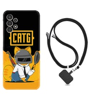 Samsung Galaxy M14 Kılıf Silikon Boyun Askılı İpli Desenli Silikon Cat G 1677