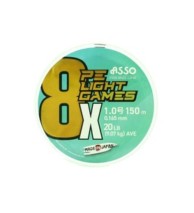 Asso 8X Light Games PE 8 Örgü Spin İp Misina 150mt Fluo Green 0,185 mm