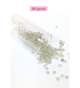 Dökme Cam Kum Boncuk Büyük Boy (6/0) 4 mm - 60 Gram - Şeffaf - BNC122