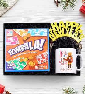 Yılbaşına Özel Tombala & Kişiye Özel Kurşun Asker Baskılı Kupa & Happy New Year Taç Yeni Yıl Hediye Seti