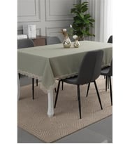 Efes Keten Polyester Kumaş Yeşil Masa Örtüsü Dikdörtgen 150x210 Cm 1314