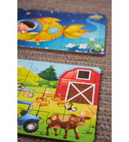 Okul Öncesi Başlangıç Yapboz Çiftlik Ve Uzaya Yolculuk Ahşap Puzzle Set
