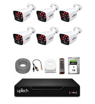 UPTECH 6 Kameralı Güvenlik Kamera Seti 2MP 1080P Full HD 6 Atom LED Gece Görüşlü 1 TB HDD 5525