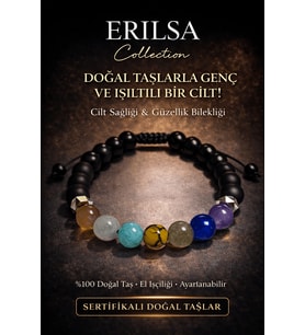 Sertifikalı Cilt Sağlığı Güzellik Bilekliği - Kuvars Akuamarin Amazonit Ametist Akik Labradorit Taşı (Çok Renkli)