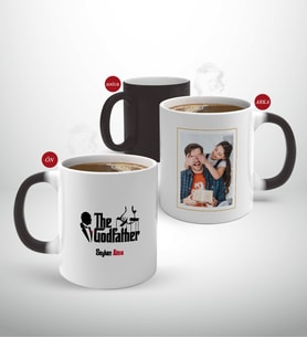 BK Gift Kişiye Özel Babalar Günü Hediyesi Fotoğraflı Sihirli Kupa Bardak-83 (Beyaz)