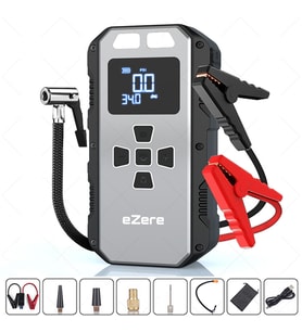 EZERE 4 in1  8000mAh Lastik Sisirme Pompası Ve Starter Akü Takviye Seti (Siyah)