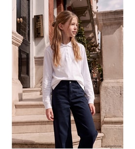 LCW Kids Beyaz Polo Yaka Kız Çocuk Pike Tişört