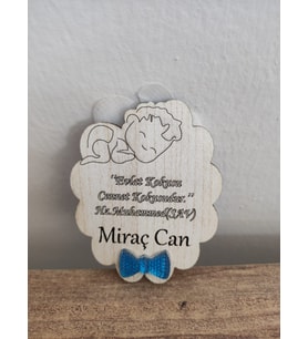 Ahşap Bebek Magneti, Mevlit, Sünnet, Yenidoğan Hediyelik