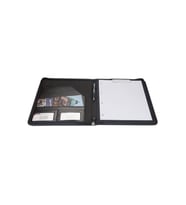 Kapaklı Sekreterlik Padfolio Fermuarlı A4 100 Yaprak Kapasiteli Vegan 25,5x34 cm (Siyah)