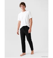 LC WAIKIKI Siyah Regular Fit Çizgili Erkek Pijama Altı