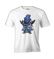 An Angry Owl with a Hat Beyaz Erkek Tshirt