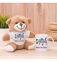 Bayan Polise Hediye Peluş Ayıcık ve Kupa Bardak (Model 1)