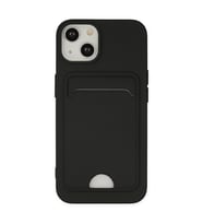 iPhone 14 Plus Kılıf Kelvin Kartvizitli Silikon - Siyah