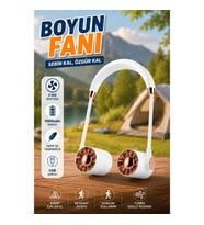 Katlanabilir Mini Boyun Fanı 1000mAh Şarjlı 5 Kanatlı Turbo Rüzgar Taşınabilir Vantilatör