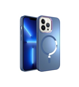 Apple iPhone 12 Pro Uyumlu Kılıf M-safe Wireless Şarj Özellikli Zore Stil Kapak (Açık Mavi)