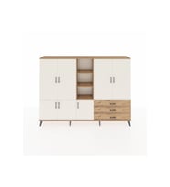 Arges Dolap 11 Raflı 3 Çekmeceli 7 Kapaklı 220x30x163 Çam-Aytaşı/Çam