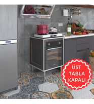 Kenzlife ankastre modülü kabini esena mono3 gri 89-81*60*56 fırın ocak dolabı ayarlı ayaklı üstü kapalı